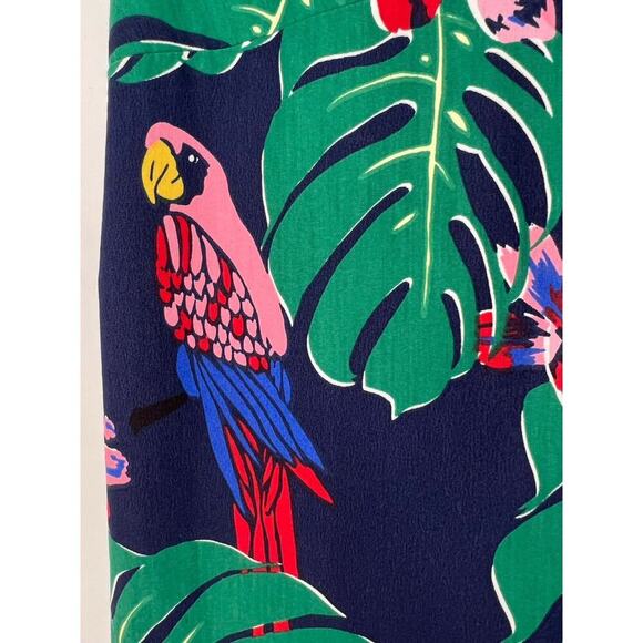 Draper James X ELOQUII Cotton Button-Down Top Sleeveless Parrots Tropical 18 NWT - Picture 7 of 12